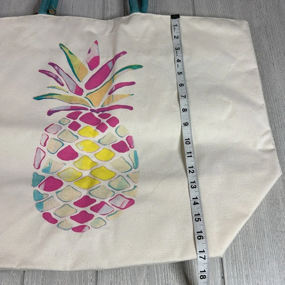 New X Large tote with zipper pouch , pineapple,